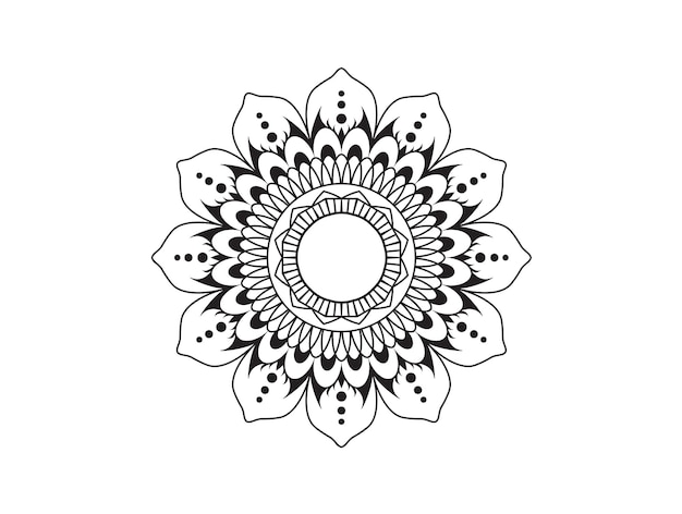 Kreismuster in Form von Mandala für Henna Mehndi Tattoos dekorative Ornamente im ethnischen orientalischen Stil Malbuchseiten