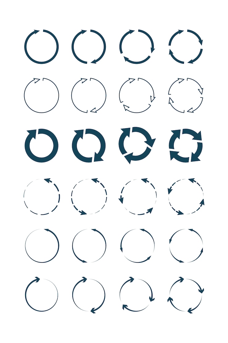 Vektor kreispfeile. runde formen und formen infografik symbole sammlung