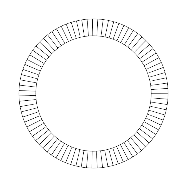 Vektor kreisrahmen rundes randdesign-formsymbol für dekoratives vintage-doodle-element für design in vektorillustration