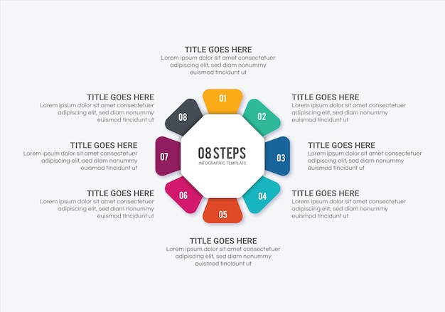 Vektor kreisrunde business-infografik-designvorlage mit 8 optionen