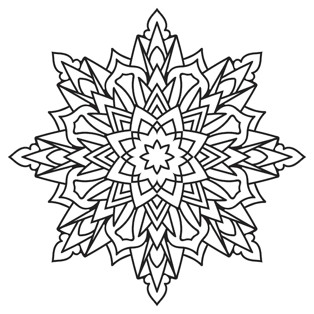 Kreisspitzenverzierung, rundes dekoratives geometrisches schwarzweiss-mandala