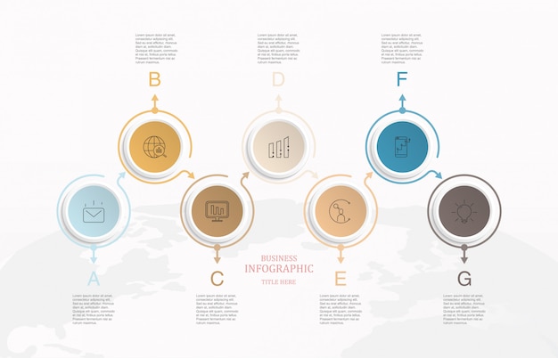 Kreistastentext infografiken und weltkartenhintergrund.