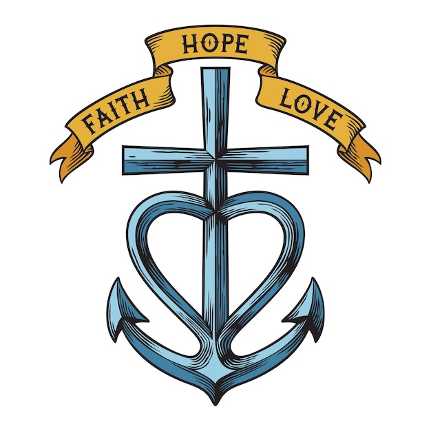 Kreuz herz anker glaube hoffnung liebe symbol zeichen