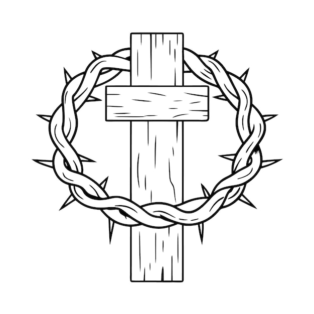 Kreuz mit Dornenkrone Ein Symbol des Christentums und des Opfers