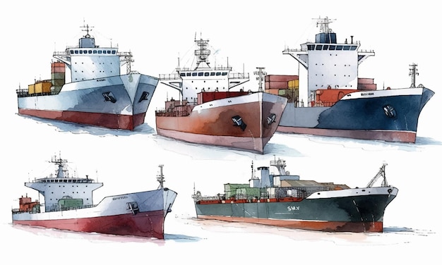 Vektor kreuzer dies sind schnelle, manövrierbare kriegsschiffe aquarellmalerei abstrakt hintergrund