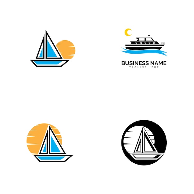 Kreuzfahrtschiff logo template vektor-icon-design