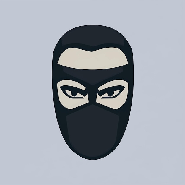 Vektor krimineller maskierter dieb mann gesicht räuber symbol bandit der vektorillustrationsstil ist ein flaches ikonisches symbol