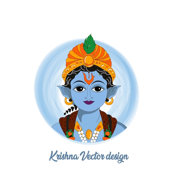 Krishna-Vektorkunst-Karton-Stil-Design