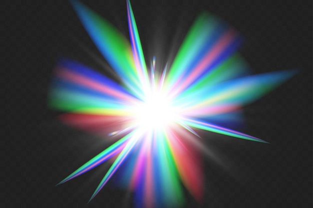Kristall Regenbogen-Licht-Reflexionseffekt Farbige klare iridescente Linsen