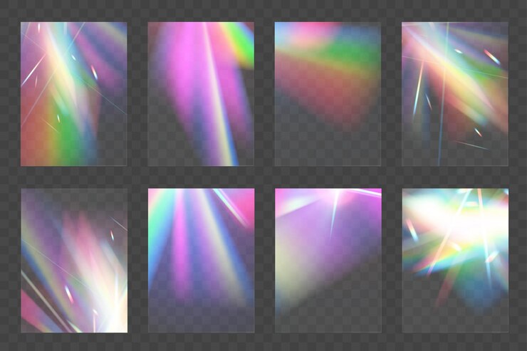 Vektor kristallglas-licht-regenbogen-reflexionseffekt