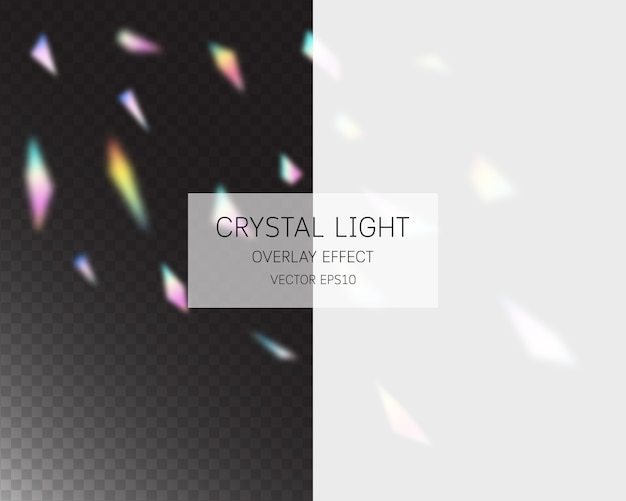 Kristalllicht-Overlay-Effekt. Abstrakter Lichtüberlagerungseffekt lokalisiert auf Hintergrund.