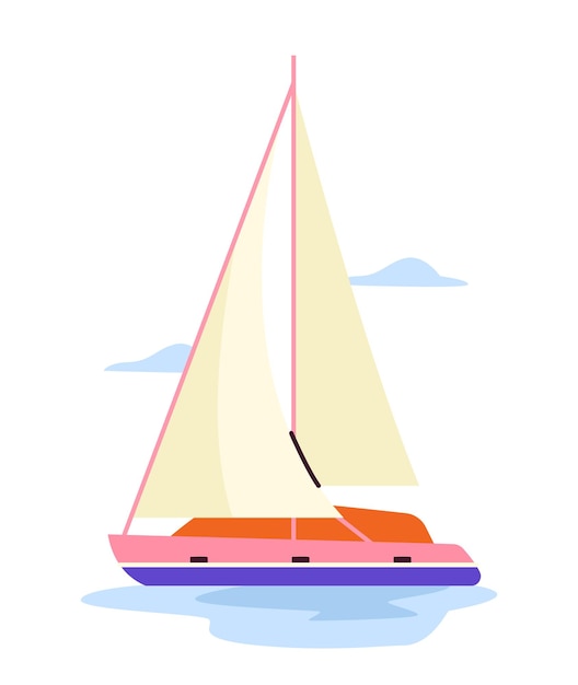Kroatien Element Konzept Yacht und Seeschiff Sehenswürdigkeit eines europäischen Landes Segeln und Seereisen Poster oder Banner Cartoon flache Vektorillustration isoliert auf weißem Hintergrund