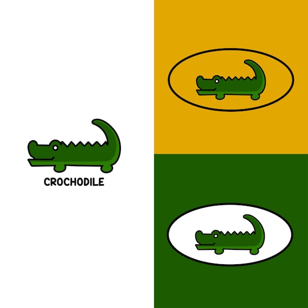 Krokodil-maskottchen-logo-design hohe qualität