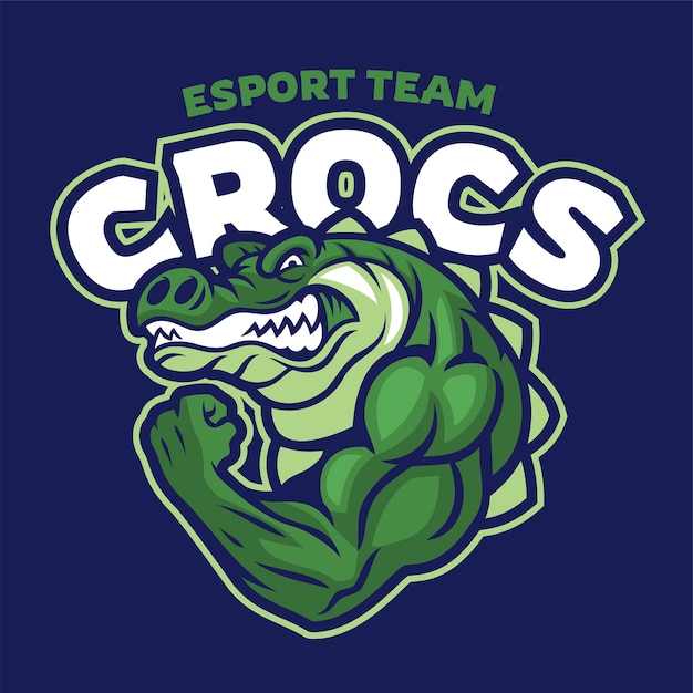 Krokodilmuskel-maskottchen-logo