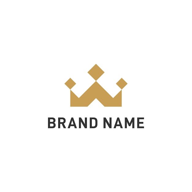 Krone mit logo-design des buchstaben w
