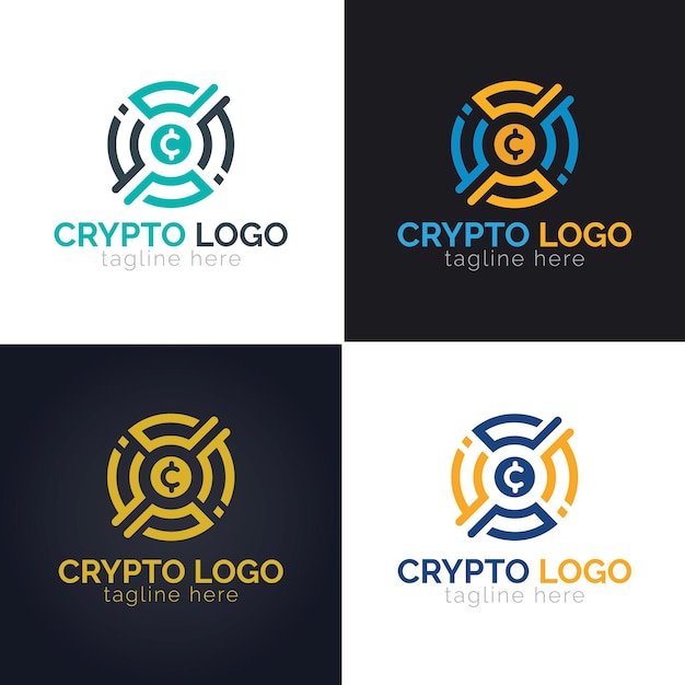Kryptowährung oder Krypto-Münzen Logo-Design-Vektorvorlage