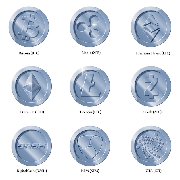 Kryptowährungsikonenmünzen