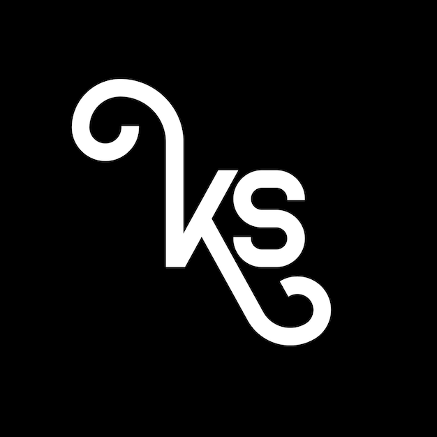 KS-Logo-Design auf schwarzem Hintergrund: Kreative Initialen, Buchstaben, Logo-Konzept, KS-Letter-Design, KS-Weißbuchstaben-Design auf schwarzem Hintergrund.