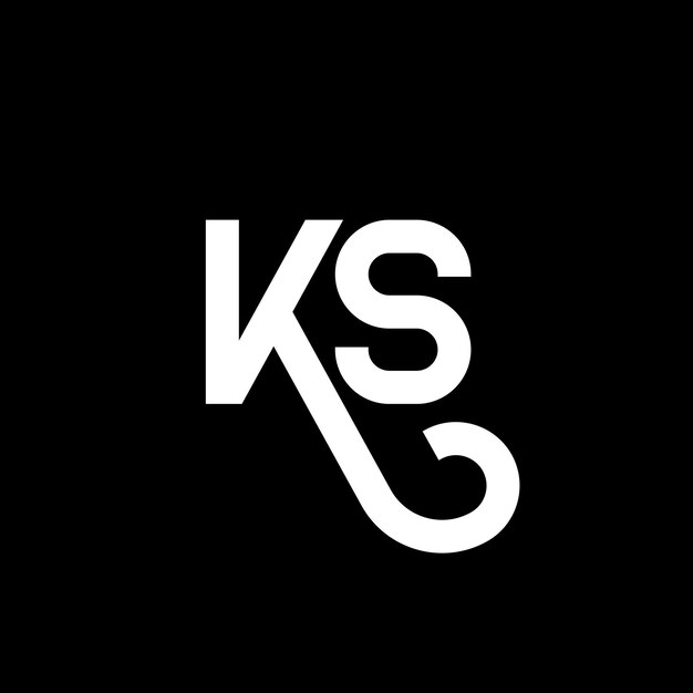 KS-Logo-Design auf schwarzem Hintergrund: Kreative Initialen, Buchstaben, Logo-Konzept, KS-Letter-Design, KS-Weißbuchstaben-Design auf schwarzem Hintergrund.