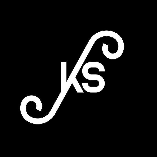 KS-Logo-Design auf schwarzem Hintergrund: Kreative Initialen, Buchstaben, Logo-Konzept, KS-Letter-Design, KS-Weißbuchstaben-Design auf schwarzem Hintergrund.