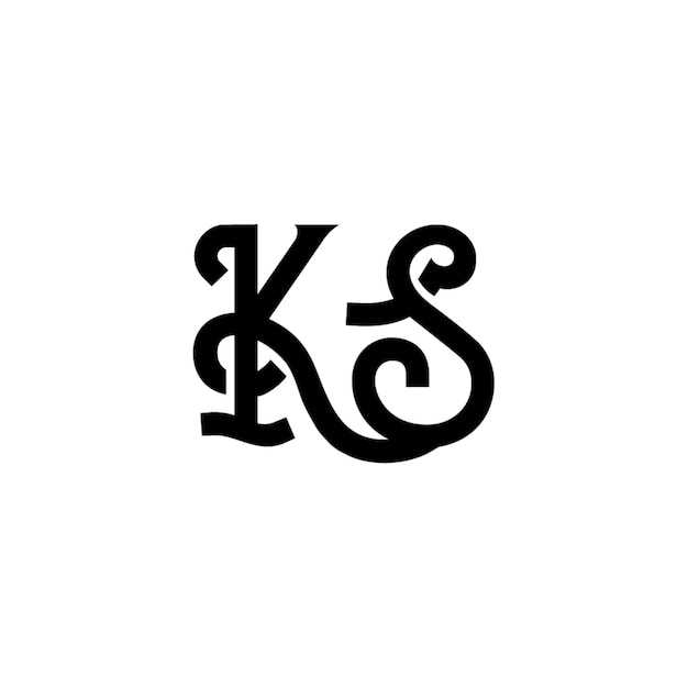 KS-Monogramm-Logo-Design, Buchstabe, Text, Name, Symbol, einfarbig, Logo, Alphabet, Zeichen, einfaches Logo
