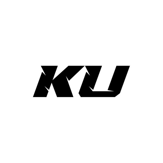 KU-Logo-Monogramm-Design Buchstaben-Text-Namen-Symbol Monochrom-Logotyp-Alphabet-Zeichen-Einfach-Logo