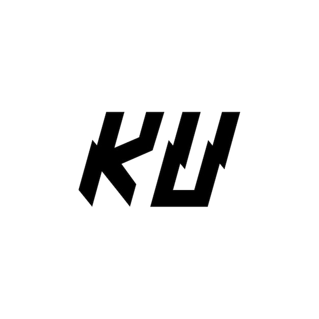 KU-Monogramm-Logo-Design, Buchstabe, Text, Name, Symbol, einfarbig, Logo, Alphabet, Zeichen, einfaches Logo