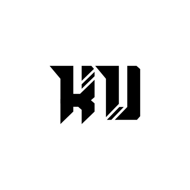 KU-Monogramm-Logo-Design, Buchstabe, Text, Name, Symbol, einfarbig, Logo, Alphabet, Zeichen, einfaches Logo