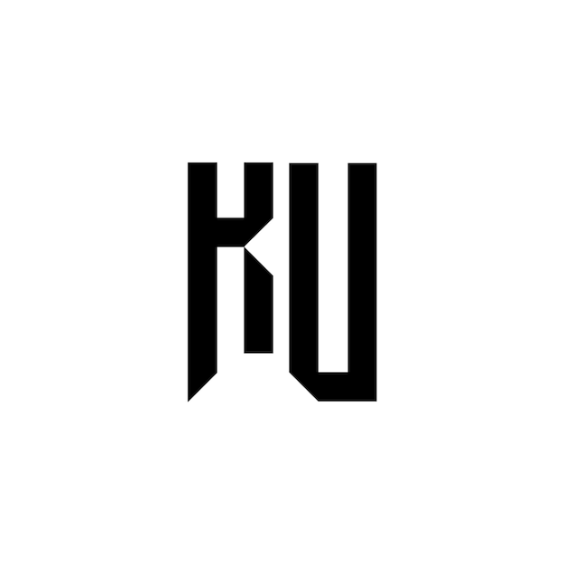 KU-Monogramm-Logo-Design, Buchstabe, Text, Name, Symbol, einfarbig, Logo, Alphabet, Zeichen, einfaches Logo