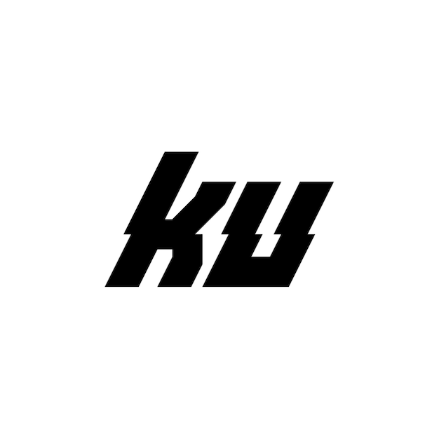 KU-Monogramm-Logo-Design, Buchstabe, Text, Name, Symbol, einfarbig, Logo, Alphabet, Zeichen, einfaches Logo