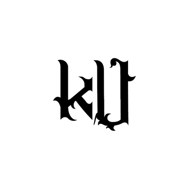 KU-Monogramm-Logo-Design, Buchstabe, Text, Name, Symbol, einfarbig, Logo, Alphabet, Zeichen, einfaches Logo