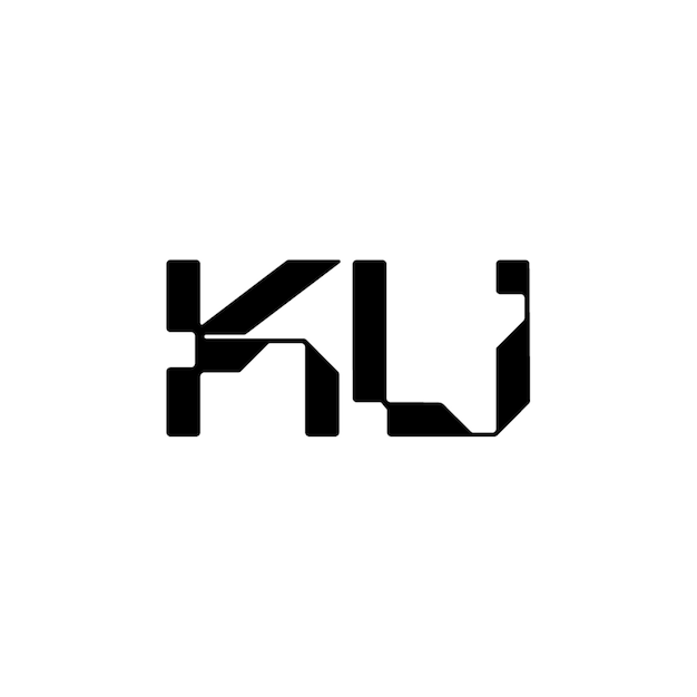 KU-Monogramm-Logo-Design, Buchstabe, Text, Name, Symbol, einfarbig, Logo, Alphabet, Zeichen, einfaches Logo