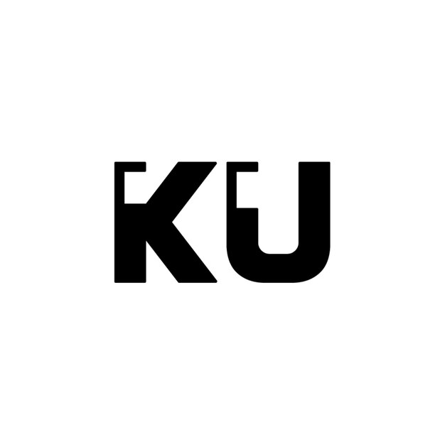 KU-Monogramm-Logo-Design, Buchstabe, Text, Name, Symbol, einfarbig, Logo, Alphabet, Zeichen, einfaches Logo