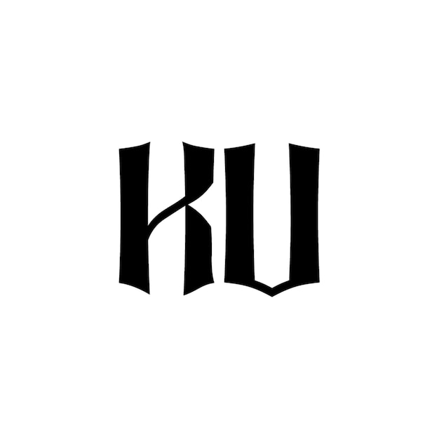 KU-Monogramm-Logo-Design, Buchstabe, Text, Name, Symbol, einfarbig, Logo, Alphabet, Zeichen, einfaches Logo