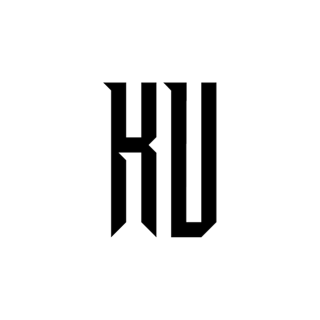 KU-Monogramm-Logo-Design, Buchstabe, Text, Name, Symbol, einfarbig, Logo, Alphabet, Zeichen, einfaches Logo