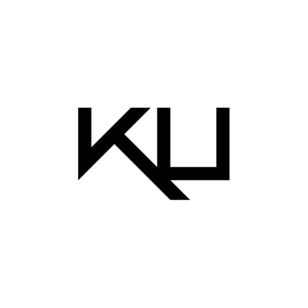 KU-Monogramm-Logo-Design, Buchstabe, Text, Name, Symbol, einfarbig, Logo, Alphabet, Zeichen, einfaches Logo