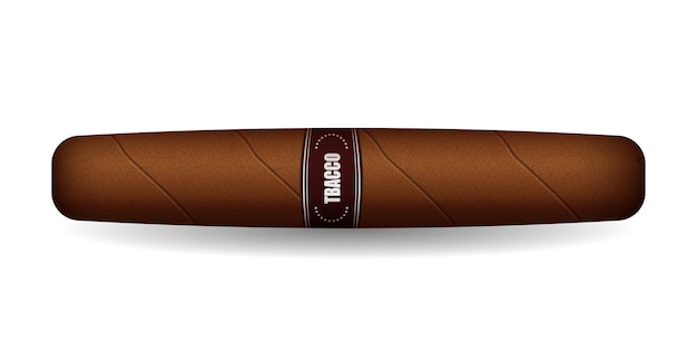 Vektor kubanische zigarre handgerollte große luxuszigarette mit braunem tabakblatt