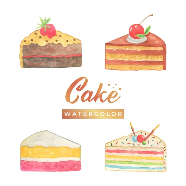 Vektor kuchen aquarell design illustration