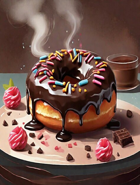 Kuchen-Donuts Choco-Lava-Illustration