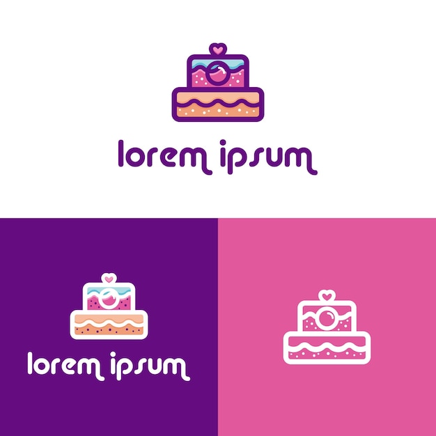 Vektor kuchen-foto-logo-design minimalistisch