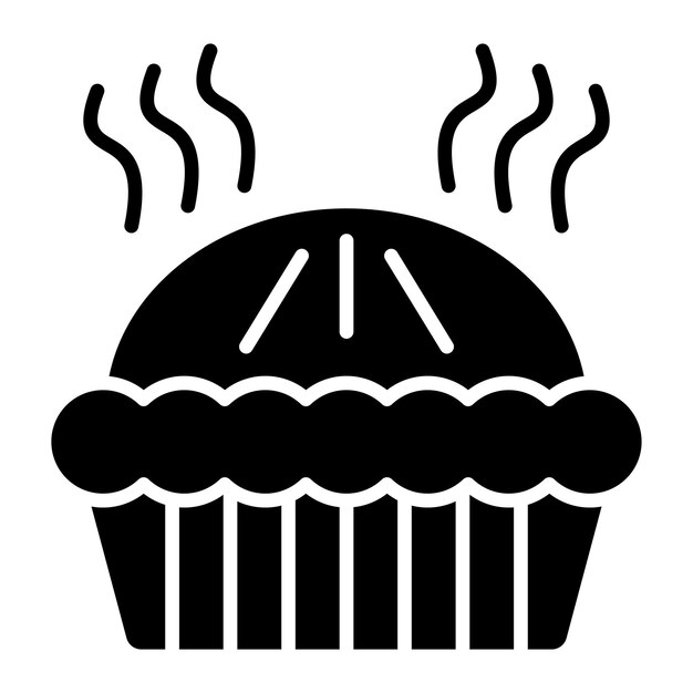 Kuchen-Glyphe, solide schwarze Illustration