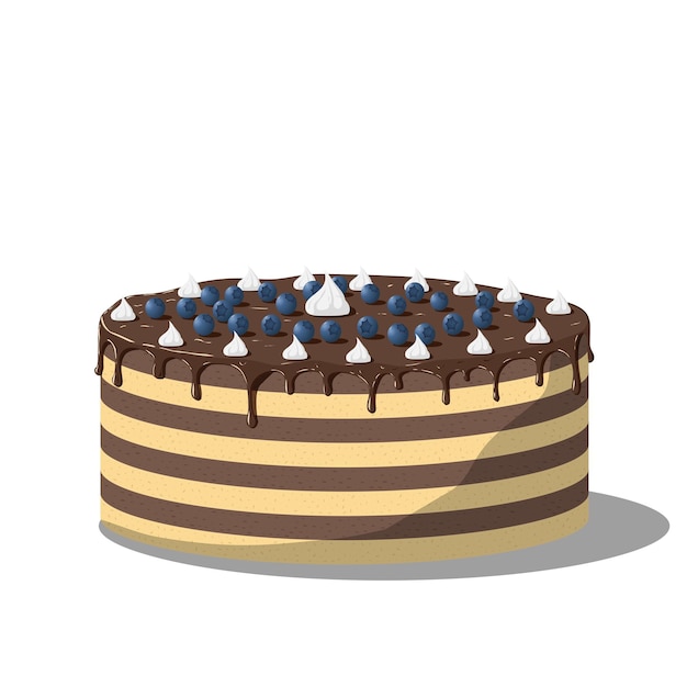Kuchen mit Schokoladencreme und Schlagcreme