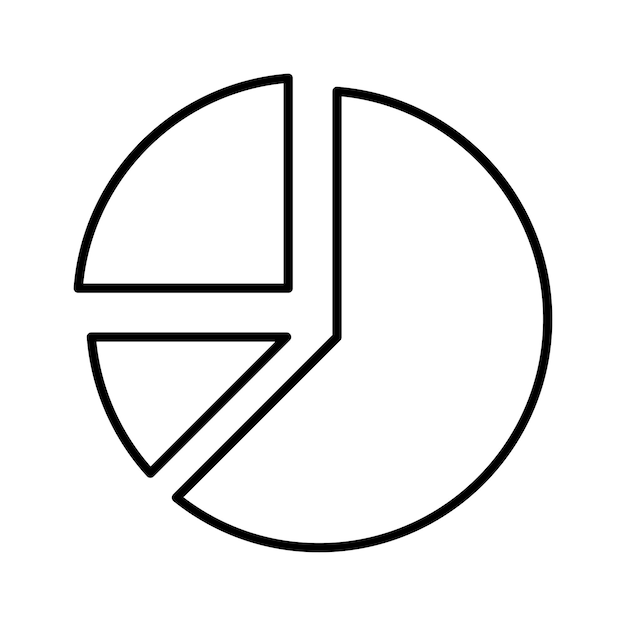 Kuchendiagramm-Symbol Liniensymbol Umrisssymbol