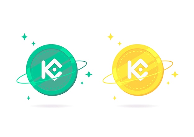 KuCoin Token KCS flaches Symbol isoliert auf weißem Hintergrund