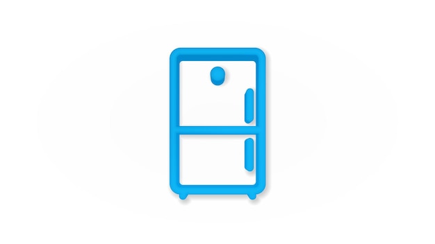 Kühlschrank realistische Symbol 3d-Linie Vektor-Illustration Ansicht von oben