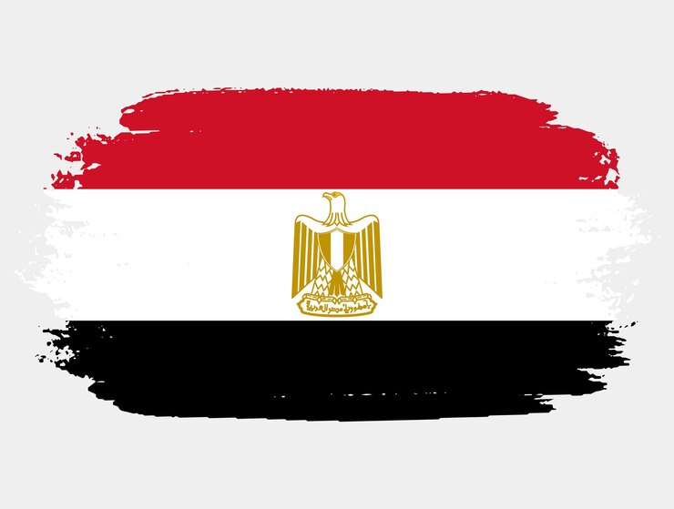Künstlerische Grunge-Pinsel-Flagge Ägyptens isoliert auf weißem Hintergrund
