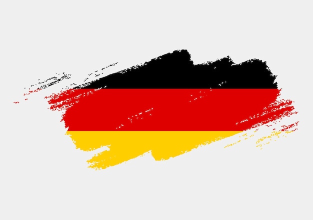 Künstlerische Grunge-Pinsel-Flagge Deutschlands isoliert auf weißem Hintergrund