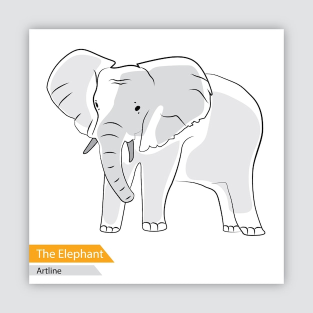 Vektor künstlerischer elefant zeichnungsvektor
