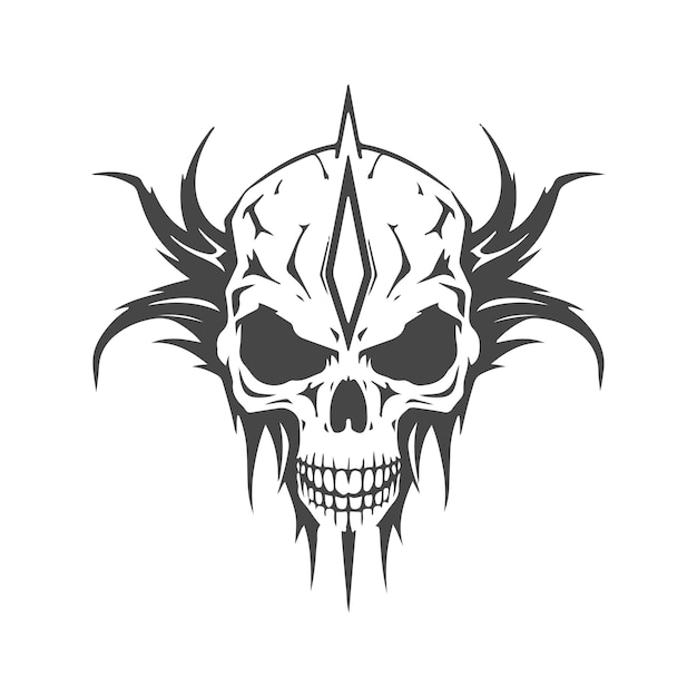 Künstlerisches schädel-tattoo-logo