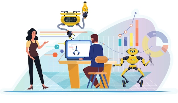 Künstliche Intelligenz im Ingenieurwesen Digitales Marketing Design und Roboterkonstruktionstechnologien